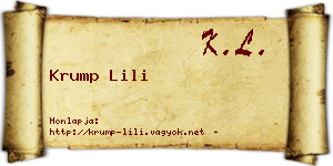 Krump Lili névjegykártya